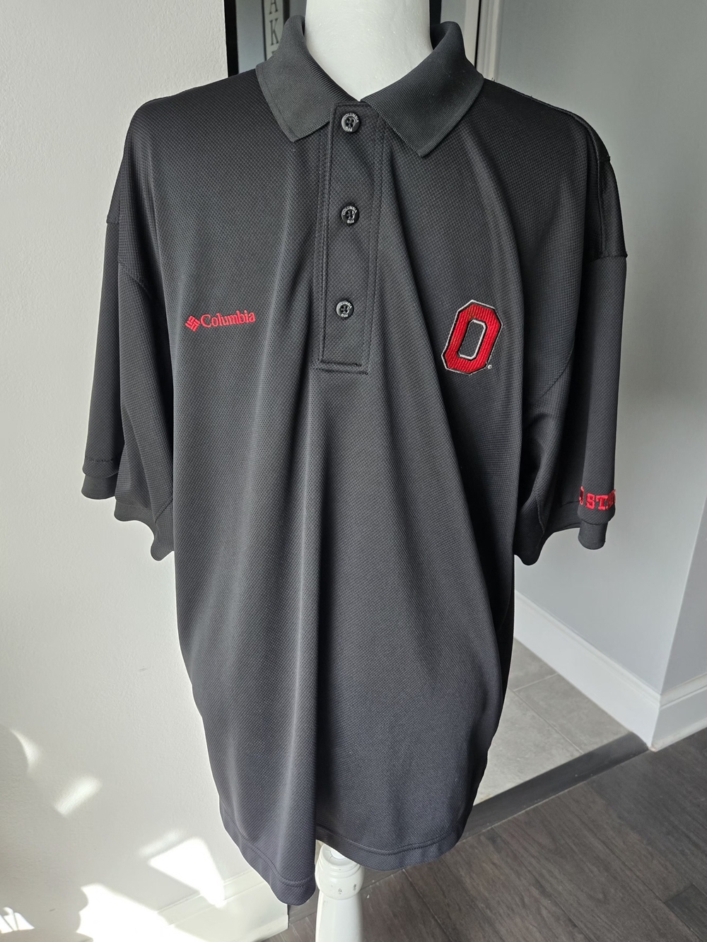 Columbia Ohio State Buckeyes Men's XL Black Performance Golf Polo Shirt Block O